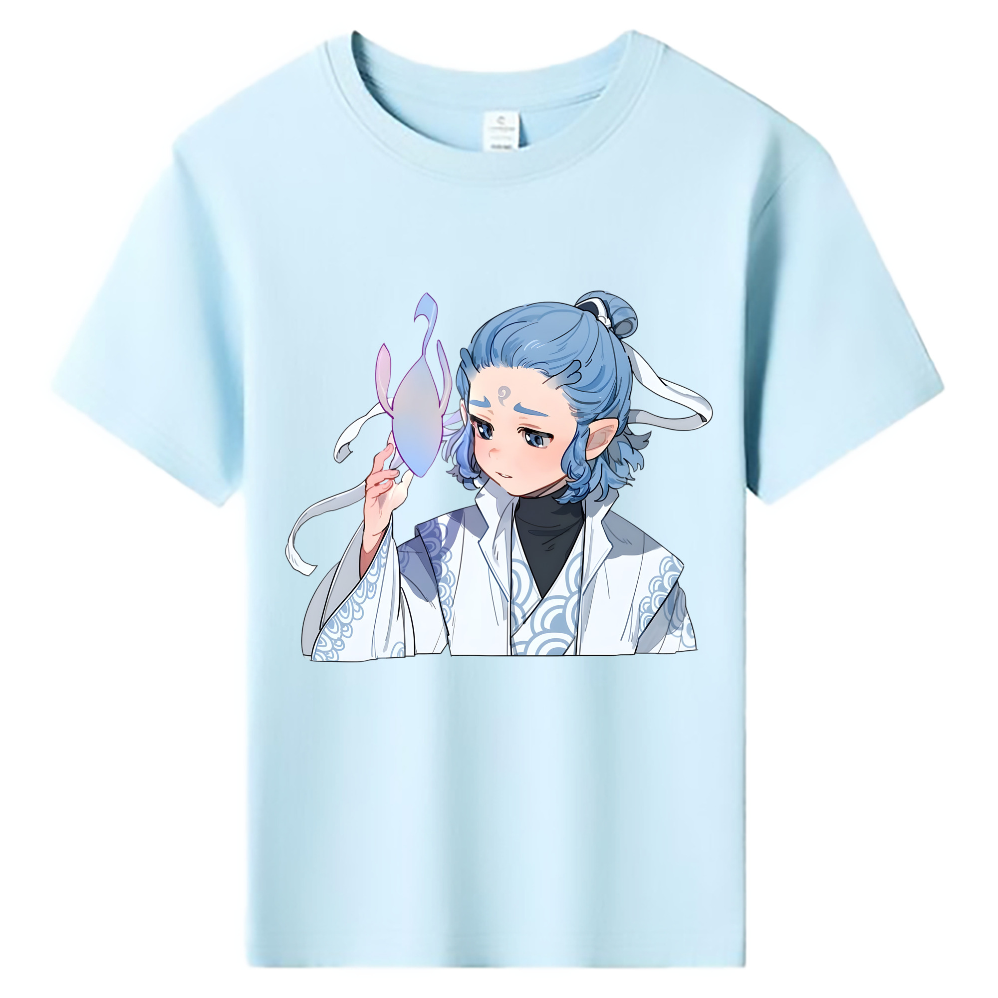 （画像用） Ne Zha 2 ナタ 魔童の大暴れ 綿100％キッズTシャツ（フロントプリント）